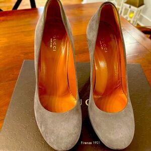 Gucci grey suede